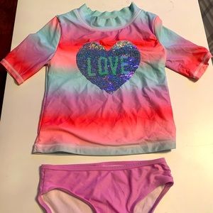 Carters love rashguard swim set